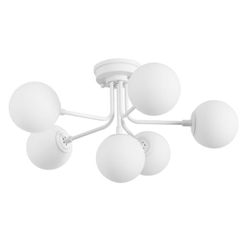 Olivier Parisian 24" Globe Modern Industrial Iron Bistro LED Semi Flush Mount